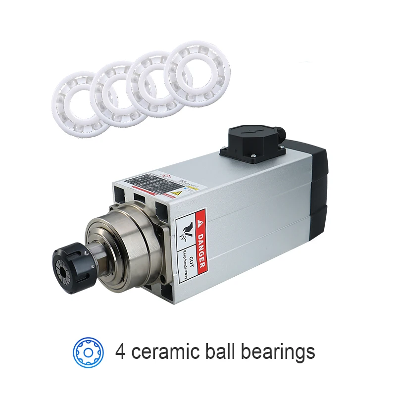 6 кВт 220 В ER32 электродвигатель шпинделя с воздушным охлаждением квадратный