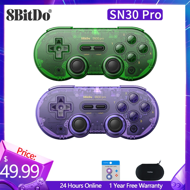 

8Bitdo SN30 PRO Bluetooth Controller For Nintendo Switch Windows10 11 Macos Android Joystick Newest Transparent Color Gamepad