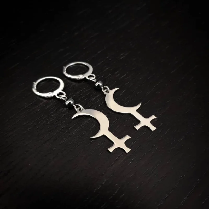 

Lilith Earrings with Hematite Beads,Female Earrings,dark Feminine Energy Earrings,occult,Luciferian Satanic Amulet Talisman