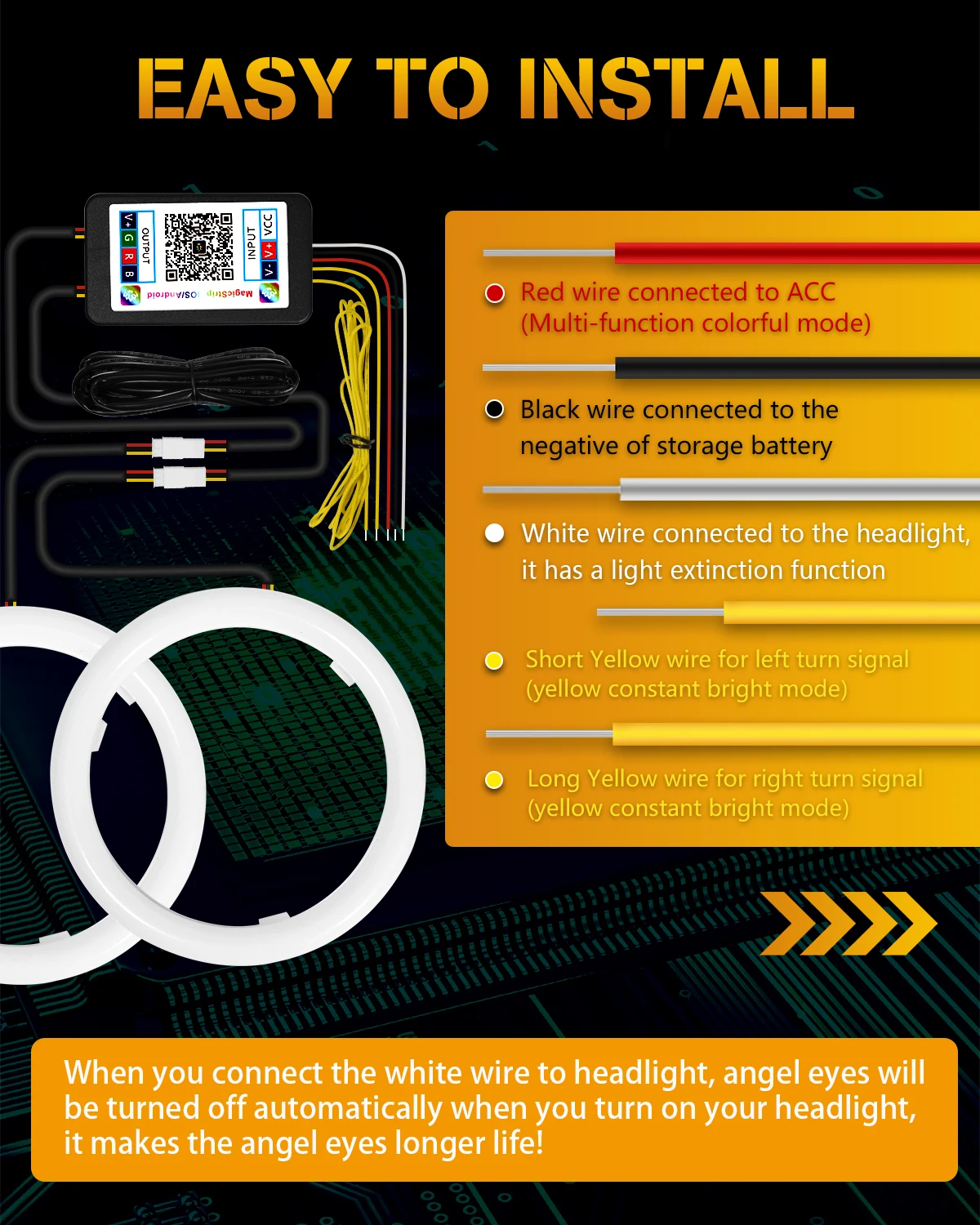2 шт. 12 В 24 постоянного тока светодиодные хлопковые фонари ангельские глазки с