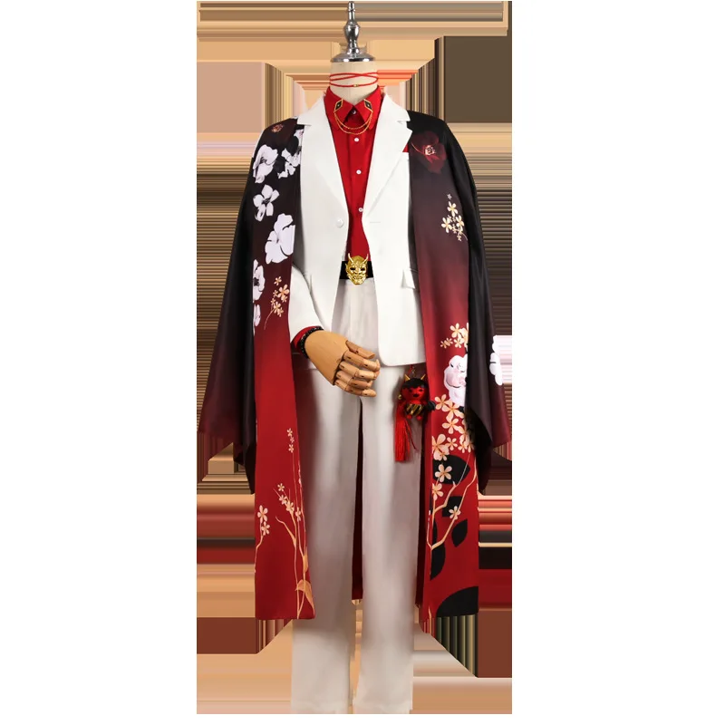 Vtuber Hololive Vox Akuma Anime Cosplay Costume Halloween Party Set Luxiem Kimono Cloak Suit |