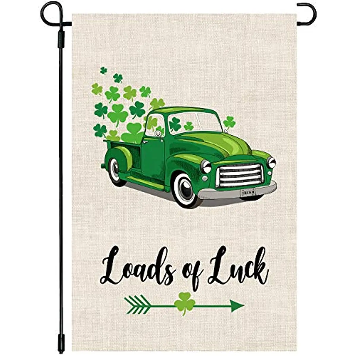 

Truck Loads of Luck St. Patrick's Day Garden Flag Clovers Irish Green Shamrocks Saint Double Sided 12x18 Inch Outdoor House