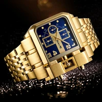 gold large dial men watch oulm top brand luxury clock steel band calendar square male watches casual business creative classic m