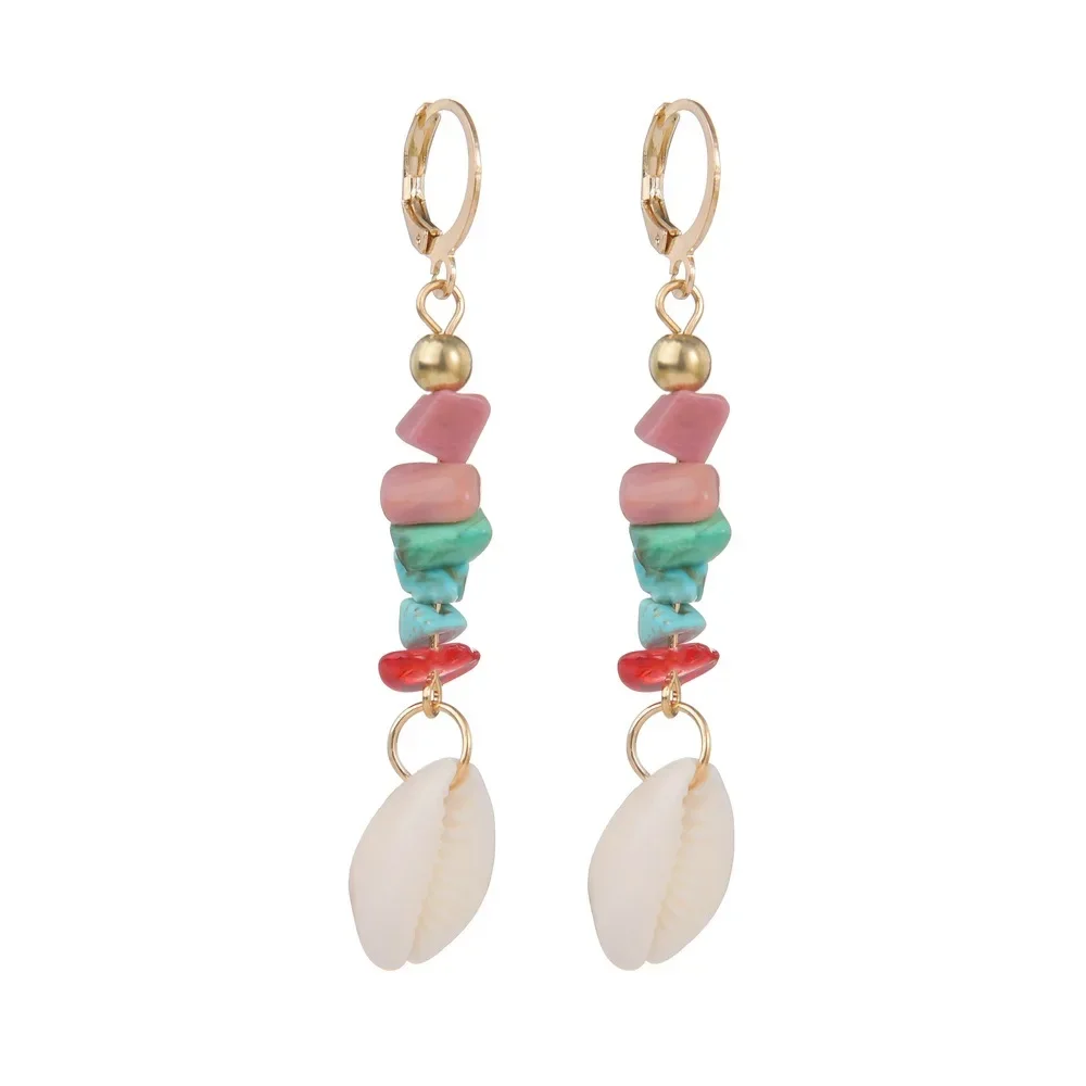 Женские серьги-подвески в богемном стиле асимметричные случайного цвета виде