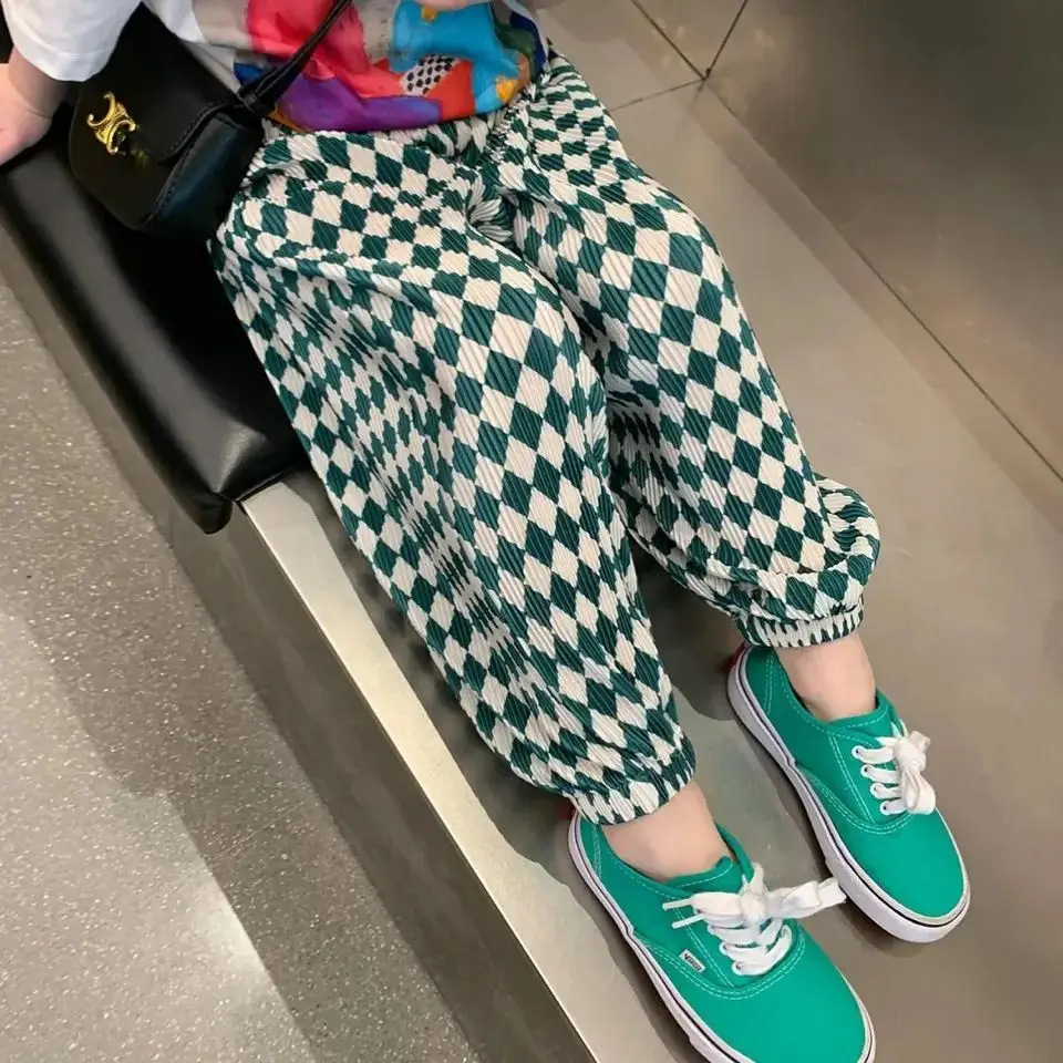 

2023 New Children's Anti-Mosquito Girls' Summer Clothes Plaid Fashionable Pants