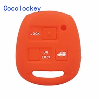cocolockey silicone car key cover case shell fob fit for lexus for toyota remote key holder 3 buttons protector car accessory
