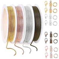 1 set copper jewelry findings kit accessories 12m 1 2mm snake bone chain clip open ring lobster buckle clasp cord ends