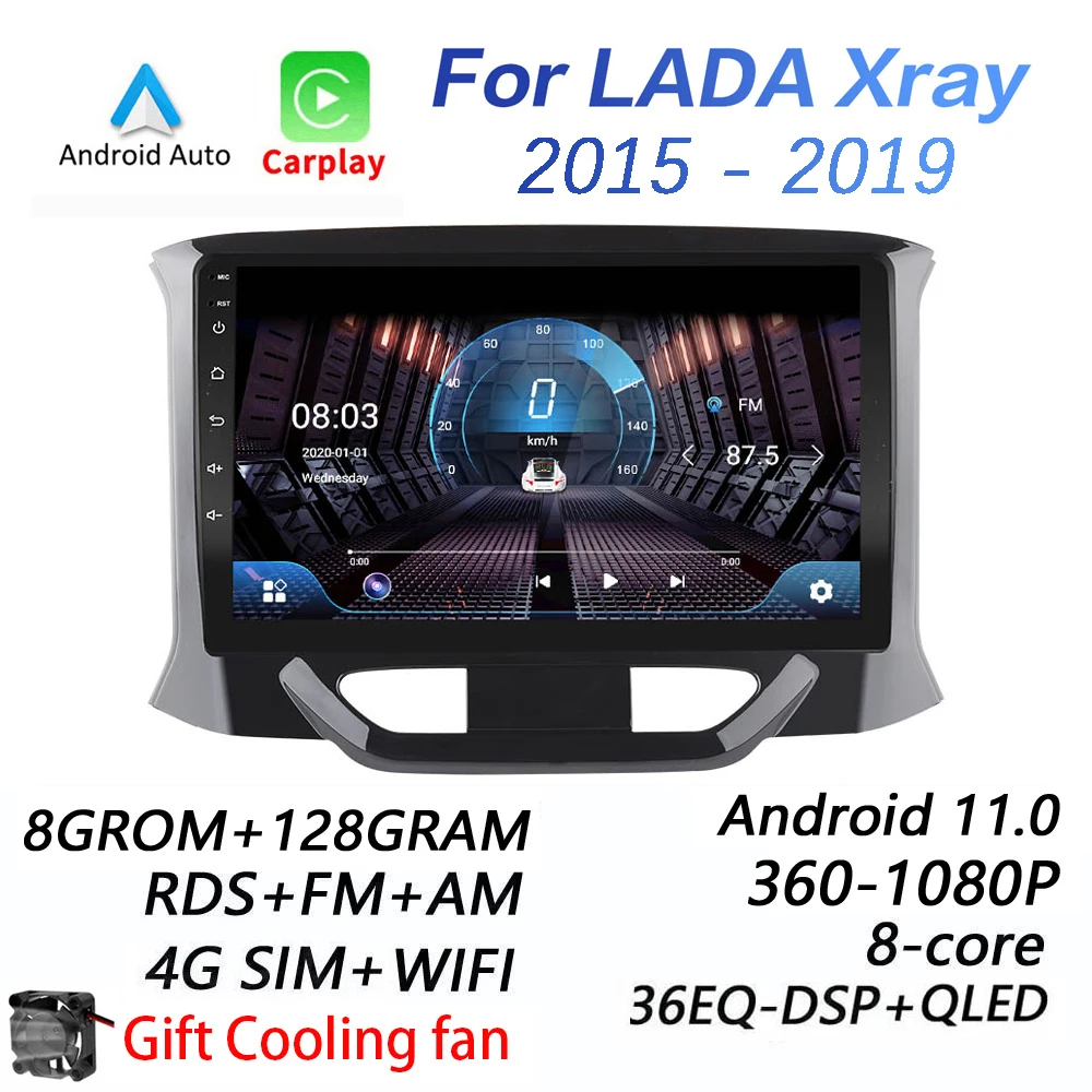 Автомагнитола 2 din 8 ГБ + 128 Гб DSP Android 10 0 4G мультимедийный видеоплеер для LADA X ray Xray 2015