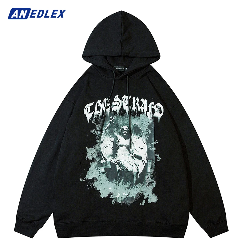 

Autumn Men Hoodie Sweatshirt Hip Hop Streetwear Statue Graphic Print Hooded Pullover Harajuku Cotton Casual Hoodie Men Clothing