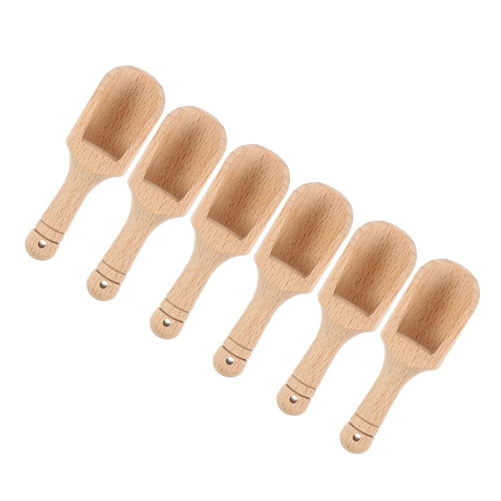 

6Pcs Wooden Salt Spoons Durable Kitchen Condiment Spoons Kitchen Accessories