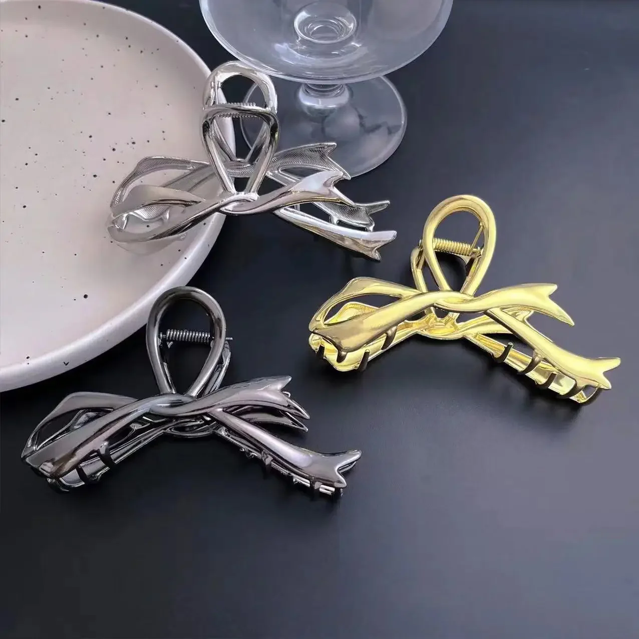 Женская заколка для волос с бантом 2 шт.