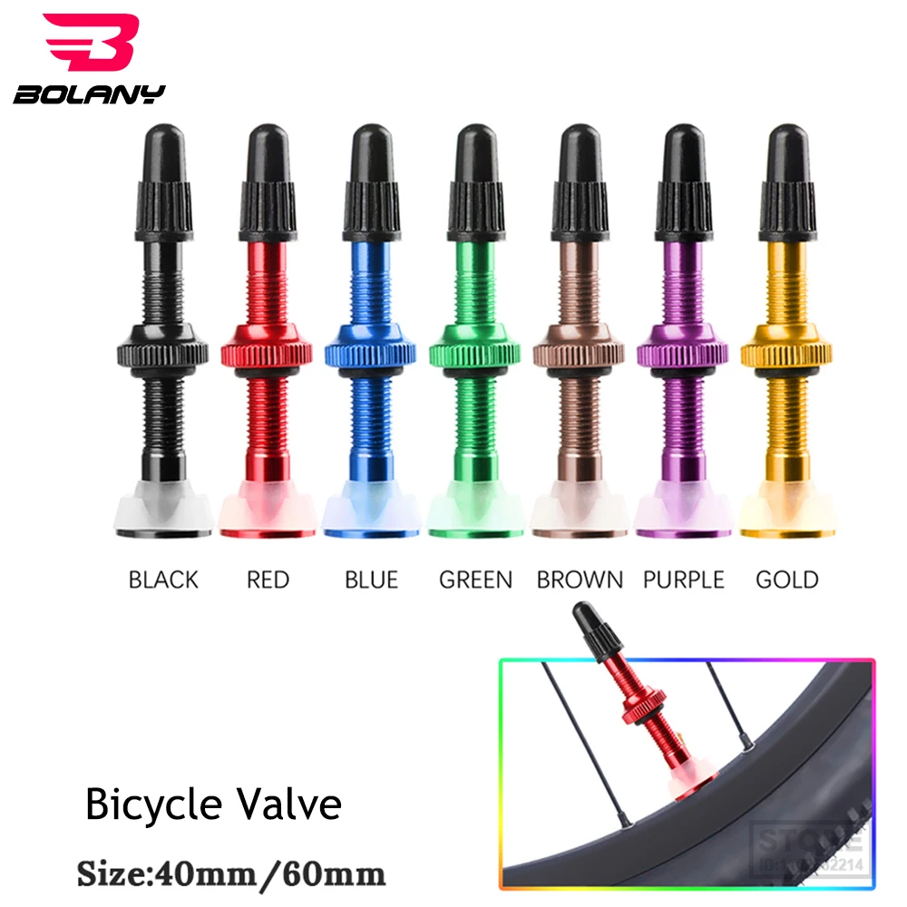 

Удлинительные клапаны Bolany для горного велосипеда, сердечник бескамерной шины из алюминиевого сплава, аксессуары для ремонта велосипеда, 1 шт., 40 мм/60 мм