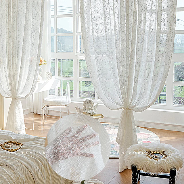 

Modern White Tulle Sheer Curtains for Living Room Transparent Voile Curtains Balcony Door Drapes Cortina Decoration Gauze Drapes