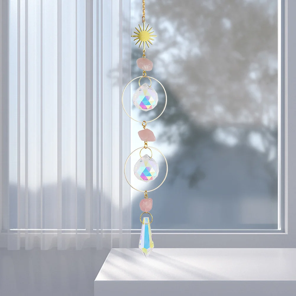

Colorful Windchimes Streamer Effect Design Home Garden Hanging Decorations Shiny Wind Prism Pleasant Ornaments