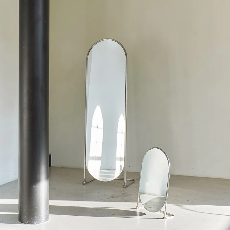 

Зеркало в металлической раме для ванной комнаты, современное круглое настенное украшение для гостиной, зеркала для туалетного столика, спальни
