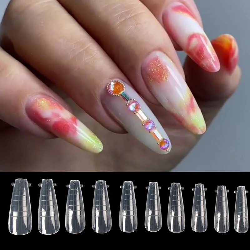 Двойная форма для ногтей накладные Типсы удлиняющая на шпильке полигеля