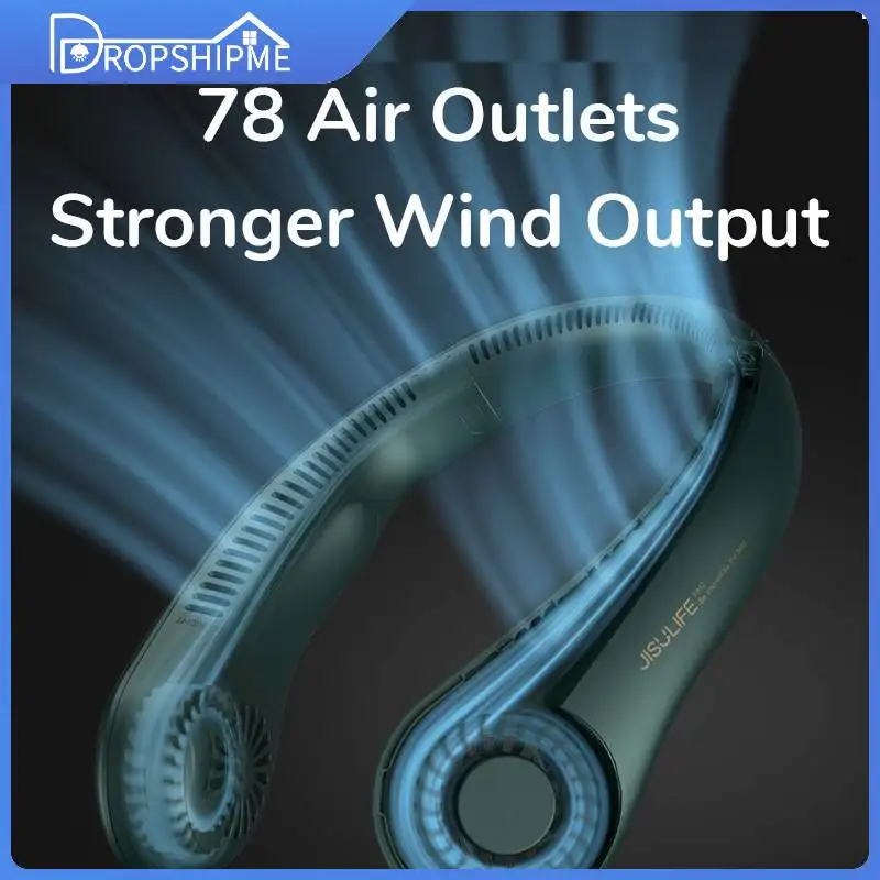 

Portable Neck Fan USB Rechargeable Bladeless FAN MINI Electric Ventilador Silent Neckband Wearable Cooling for Sports