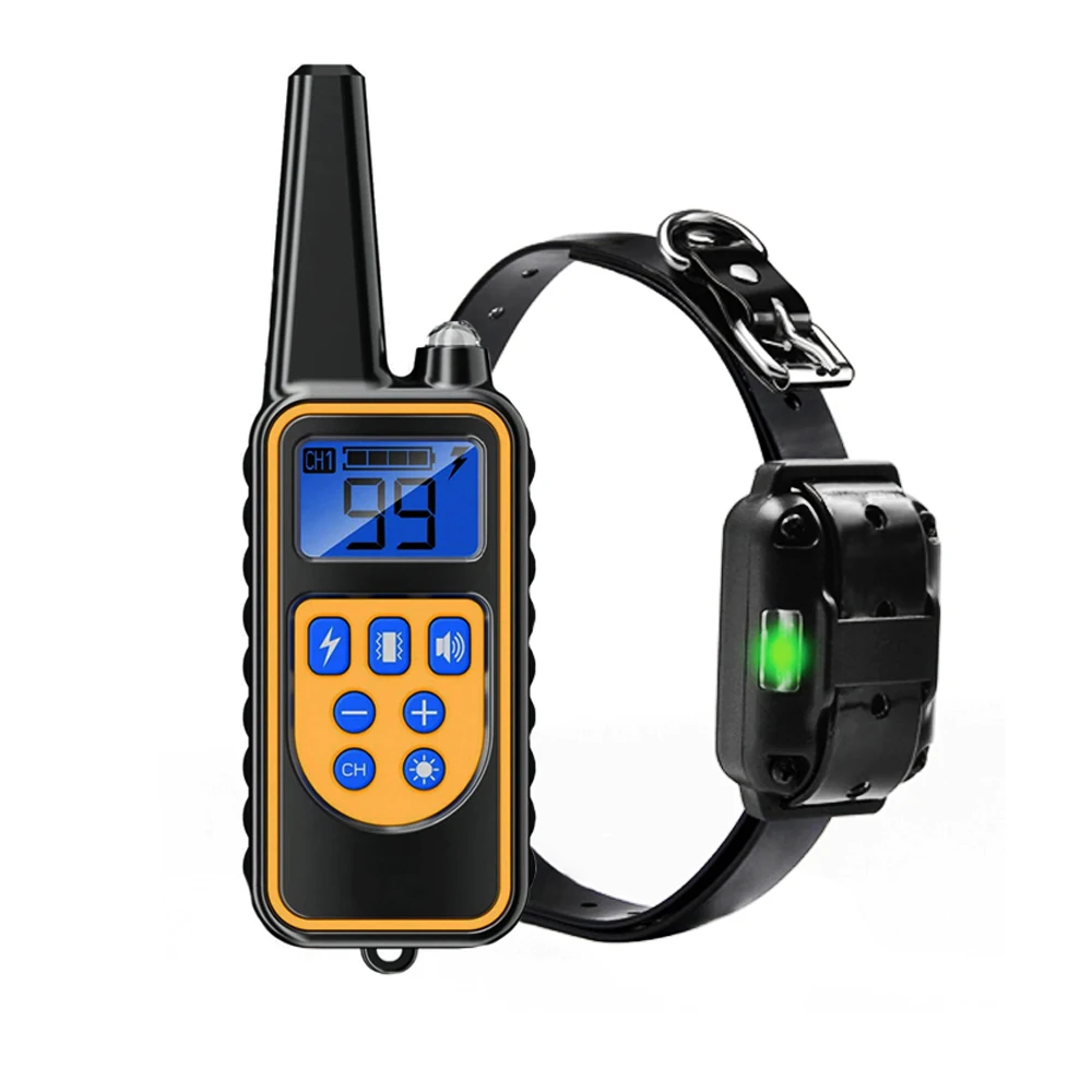 

Electric Training Device 800m Remote Control Dog Training Collar LCD Display IP67 Waterproof Pet Collars Beep/Vibration/Shock