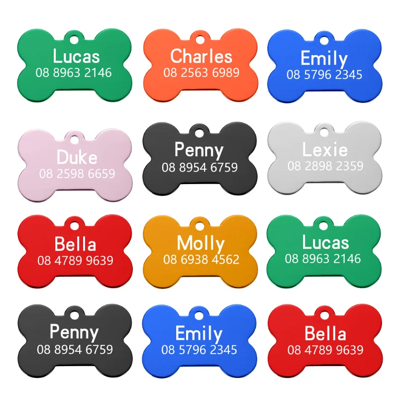 

1pcs/lot Free Personalized engraving text dog tag engraved dog cat tag dog identification customized name address telephone