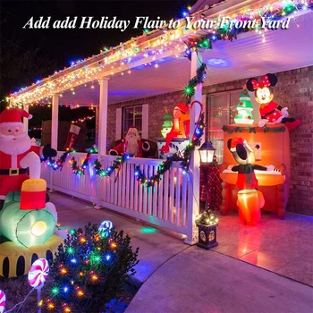 2PACK 330 LED Outdoor Solar Christmas Lights 8Mode 33m Flash Christmas Light Xmas Tree Decoration IP65 Fairy String Lamp Garland 4