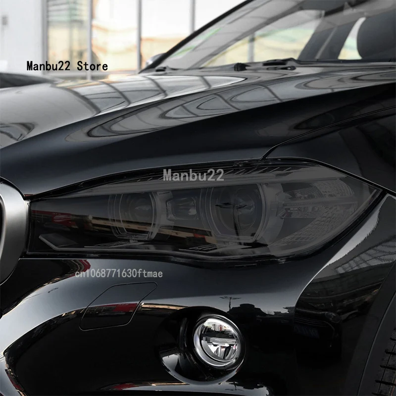 

For BWM X6 2020-2023-Car Headlight Protective Film Vinyl Restoration Transparent Black TPU Sticker