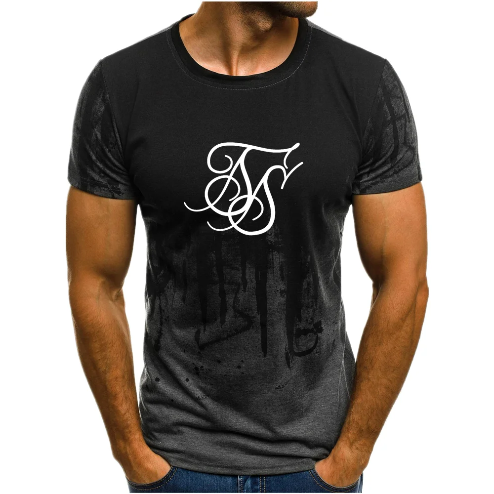 

SIK SILK Men's Polo Shirts Summer Gradient Business Casual Clothing Fashion Sports T Shirts Men's Street Top Clothing