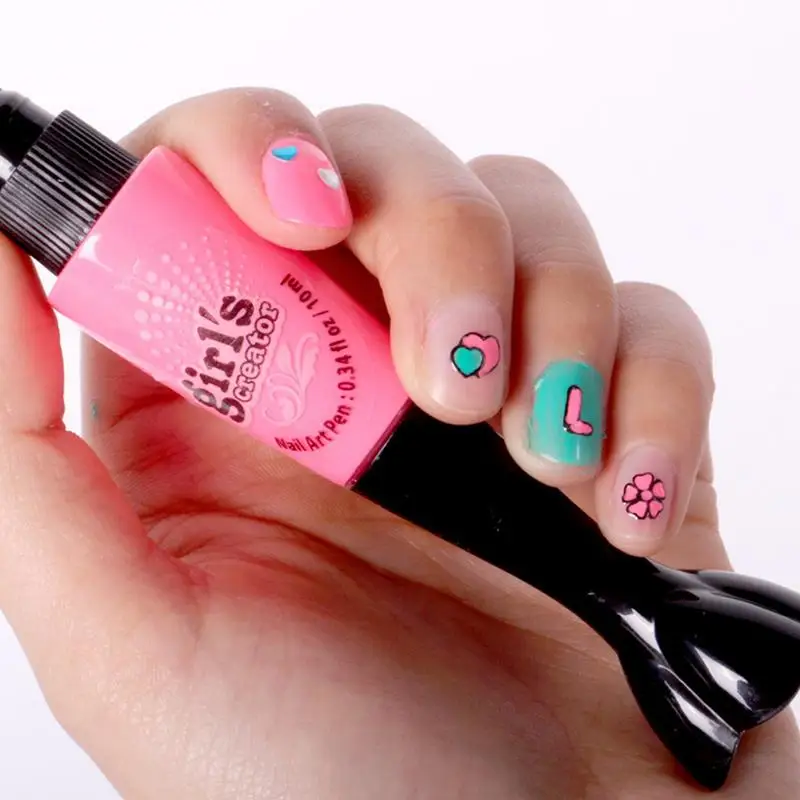

Kids Pretend Makeup Toy Set Nail Art Pen Set Safe Makeup Toy Nail Polish Sets 3D Beauty Nail Art DIY Decoration Girls Gift
