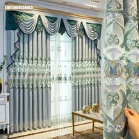 new popular hollow european style luxury embroidery curtains for living room bedroom luxury european window curtains