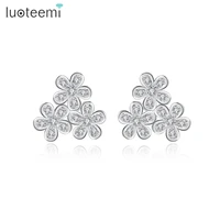 luoteemi 3pcs flowers stud earrings for women cute wintersweet shape children accessories 2022 new trendy korea fashion jewelry
