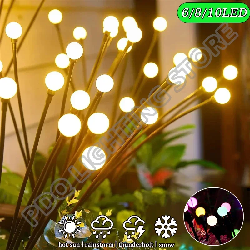 6/8/10 светодиодный фонари для сада на солнечных батареях светлячков уличное