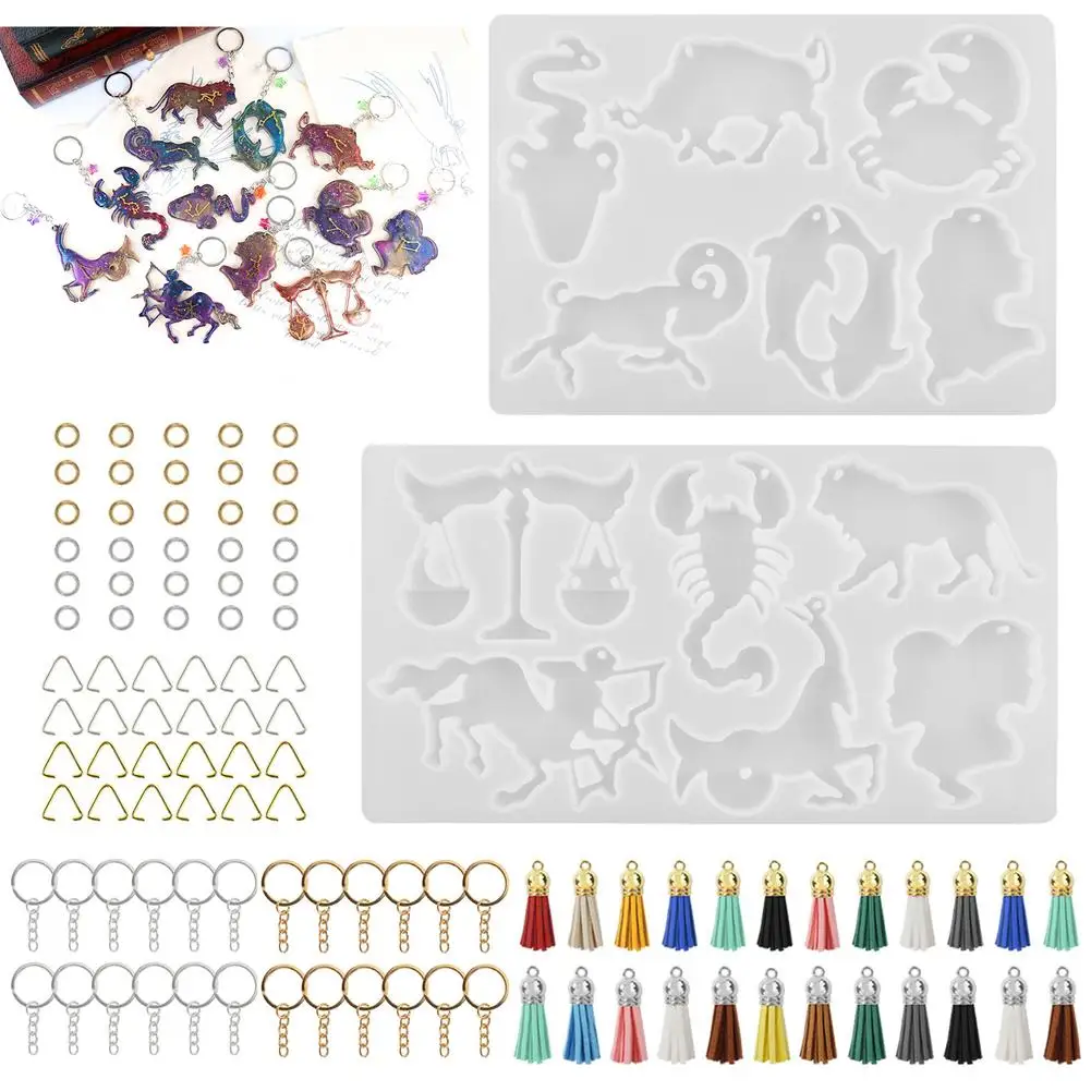 

[ READY STOCK ] Silicone Molds 12 Constellation English Letter Reusable Mould For Diy Keychain Necklace Jewelry Pendant