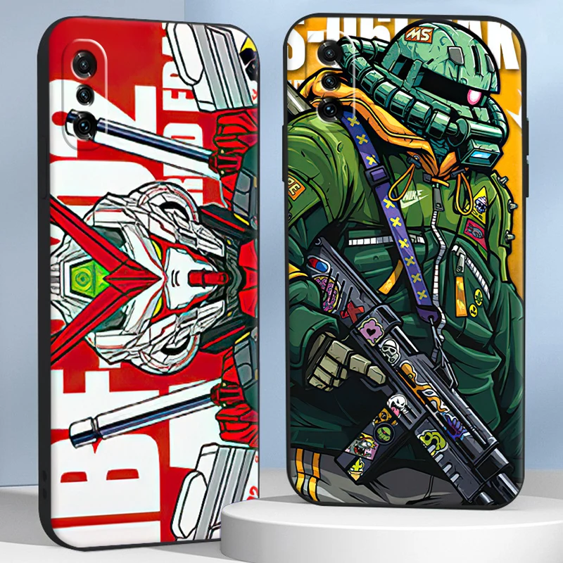 

Gundam Japan Anime Phone Case For Xiaomi POCO X3 Pro M3 Pro NFC F3 GT 11 Lite Luxury Ultra Liquid Silicon ShockProof Smartphone