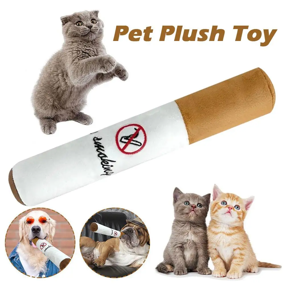 

Pet Funny Toys Cigar Big Smoke Plush Sound Squeak Fake Cigarettes Dog Interactive Pet Toys Chew Game Toy Molar Resistant Bi Q7O9