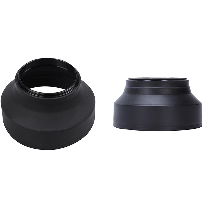 

2 Pcs Black Rubber Lens Hood For DSLR Camera, 58Mm & 67Mm