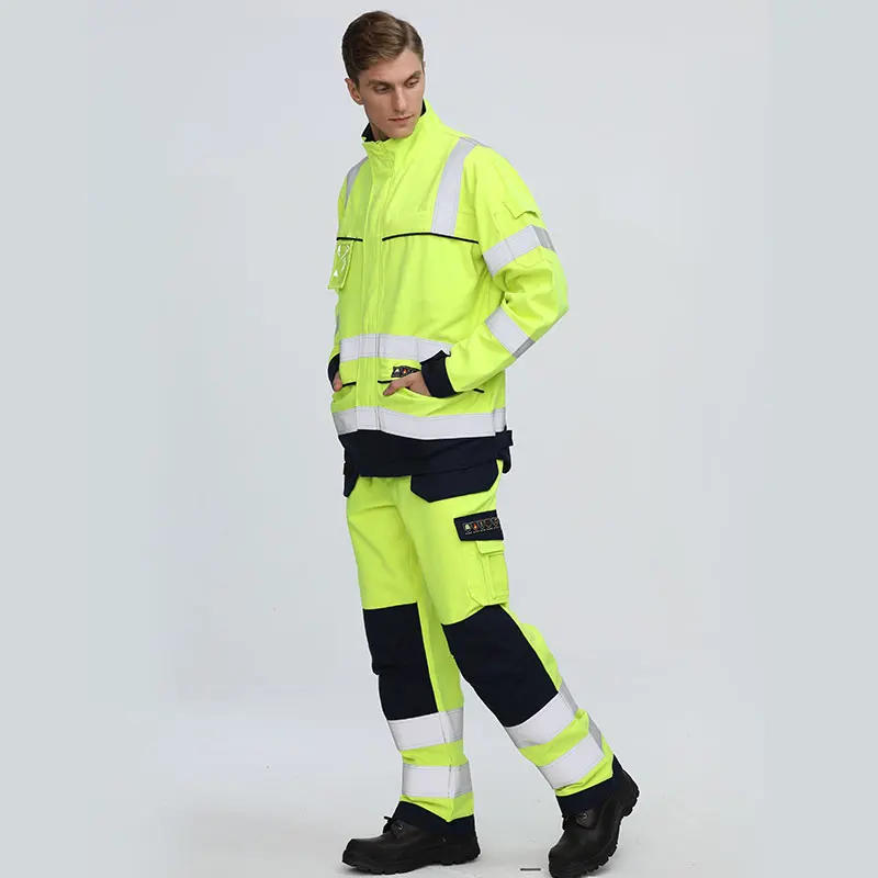 Огнестойкая спецодежда hi vis Костюм бойлера Хлопковая рабочая униформа для