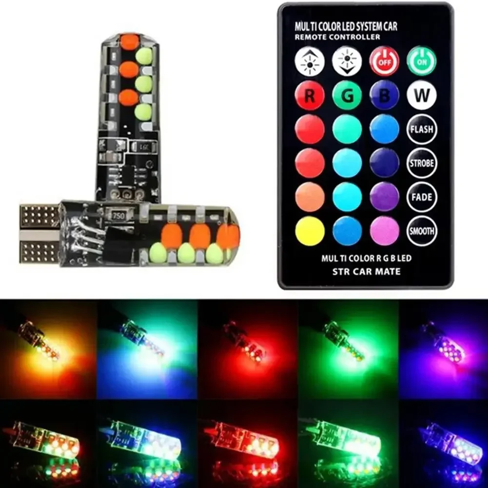 

Светодиодные Лампы T10 W5W 194 168 RGB Для Освещения Салона Автомобиля С Пультом ДУ, Автомобильный Потолочный Светильник