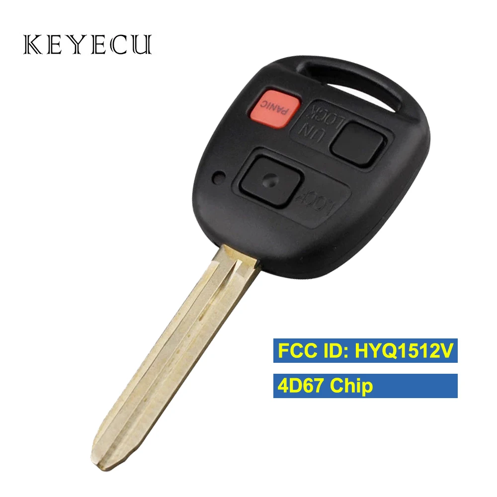 

Keyecu HYQ1512V 4D67 Chip Replacement Remote Car Key Fob for Toyota Land Cruiser FJ Cruiser 2003 2004 2005 2006 2007 2008 2009