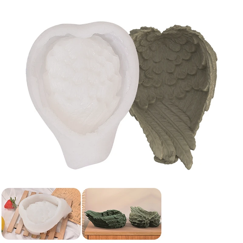 

Large Angel Wings Plate Mold Decoration Feather Plate Storage Box Silicone Mold Jewelry Storage Box Resin Mold
