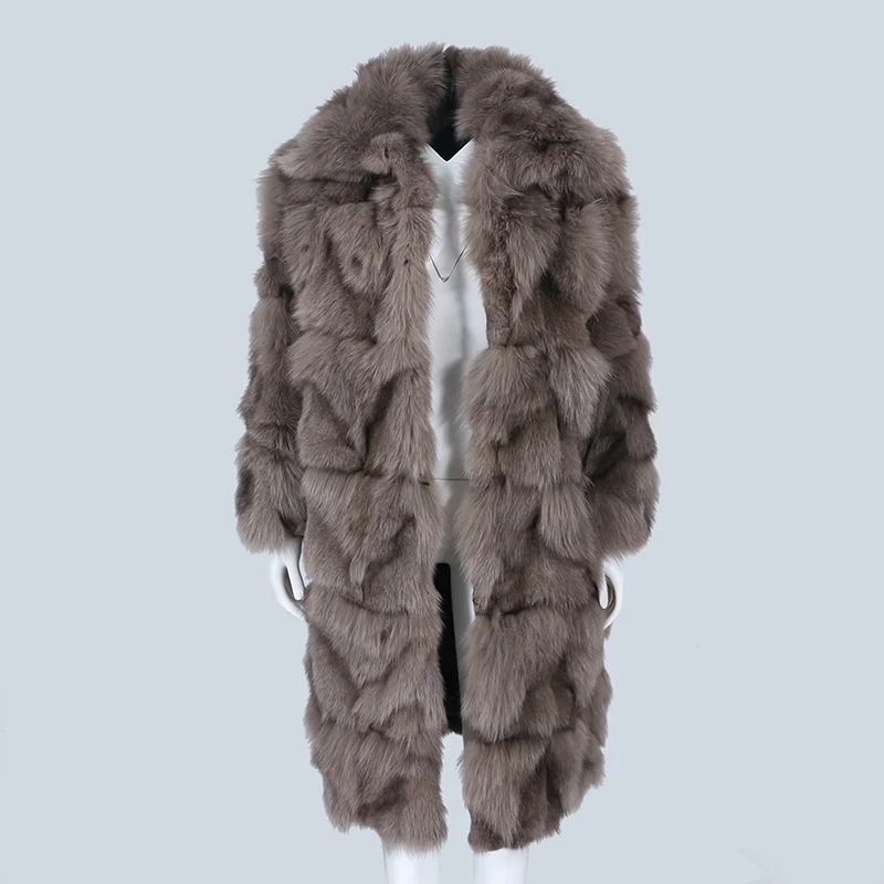 

OFTBUY 2023 Fashion X-Long Natural Real Fox Rex Rabbit Fur Coat Winter Jacket Women Outerwear Streetwear Thick Warm Korea Loose