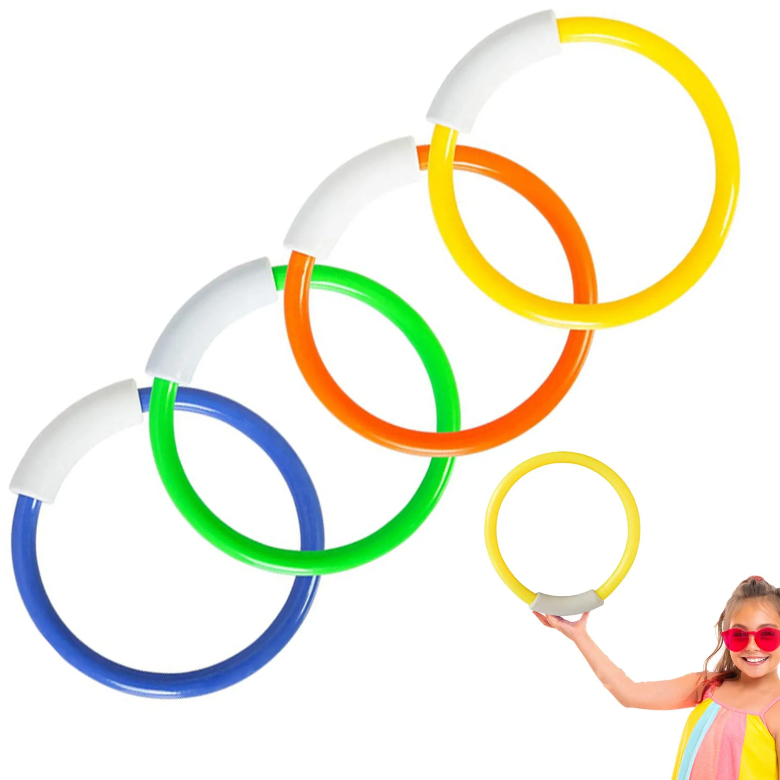 

Diving Rings Underwater Swimming Diving Pool Toy Rings Swimming Underwater Pool Training Toy Diving Game Training Gift For Kids