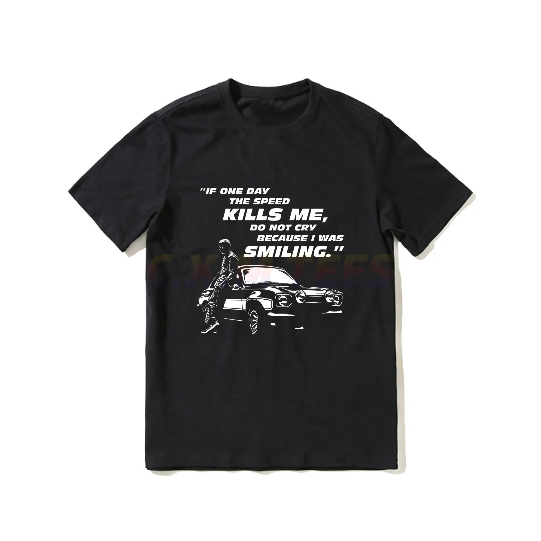 

2023 Hot Sale Summer 100% Cotton Paul Walker Tribute Tee Fast and Furious T Shirt Men Cool Tee Hip Hop Streetwear T-shirt