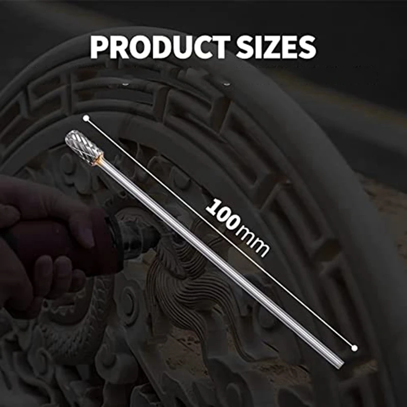 Набор твердосплавных фрез 6 дюймов 10 шт. вольфрамовый хвостовик с двойной резкой 3