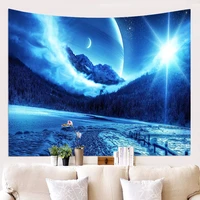 blue planet tapestry wall hanging modern wall tapestry home decoration celestial milky way wall cloth tapestries home dorm decor