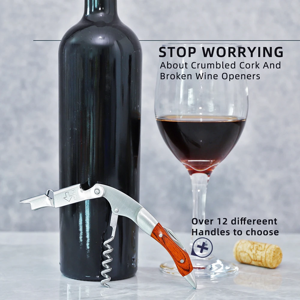

Professional Waiters Corkscrew Wine Opener with Foil Cutter and Bottle Opener, Complete Set in Stylish PU Bag for Easy Storage
