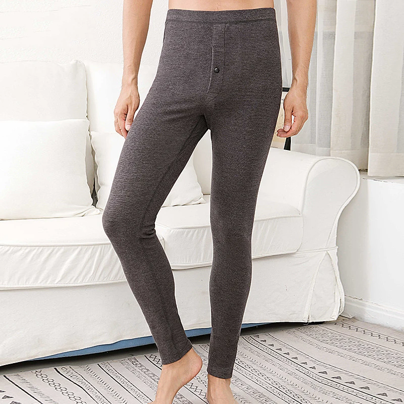 Autumn Thermal Underwear Men Long Johns Winter Warm Thicken Elastic Thermo Underwear Leggings Mens High Waist Thermal Bottoms