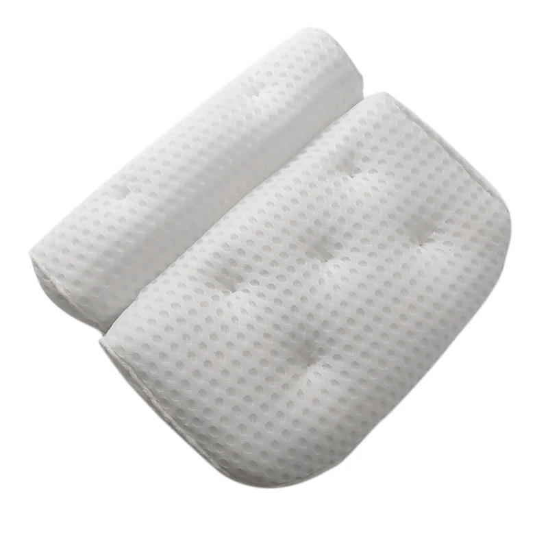 

7 Upgraded Suction Cups Bath Pillow Ergonomic Bathtub Cushion For With Mesh For Neck And Back Support