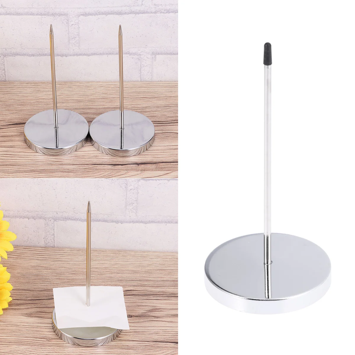 

3 Pcs Metal Holder Paper Memo Receipt Holder Bill Paper Note Fork Receipt Straight Rod Ticket Stabbers