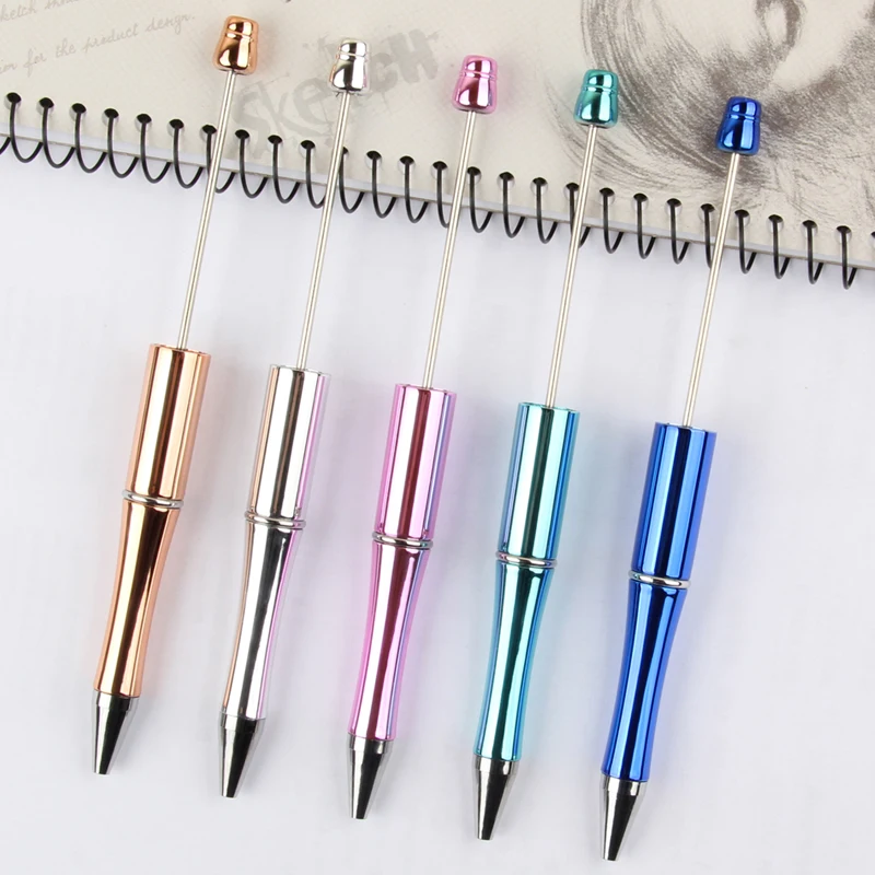 

10pcs Bead Pens DIY Beaded Ballpoint Pen Luxury Beadable Pens Kid Teacher Gift Writing Pen School Office Supplies Custom Pen