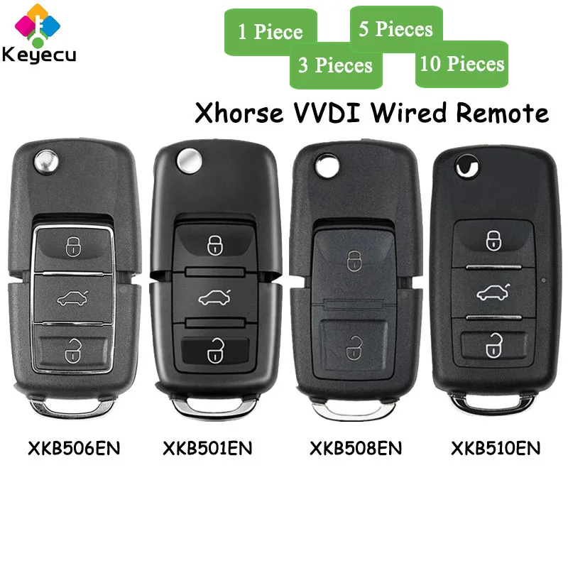 KEYECU 1 3 5 10 X XHORSE XKB506EN XKB508EN XKB510EN XKB501EN для VW B5 Style 2 кнопки универсальный дистанционный