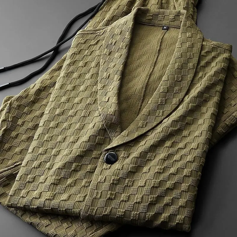 2023 New Summer Short Sleeve Casual Sports Men's Set Half  Man Clothes Casual Sweatpants Spring and Summer Notched